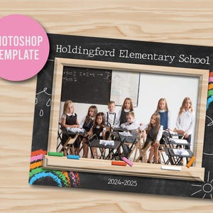 PHOTOSHOP Schoolklas fotosjabloon - 8 x 10 Photoshop-bestand - grote foto