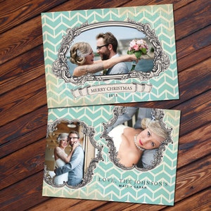 5x7 Vintage Holiday Card - Photoshop PSD