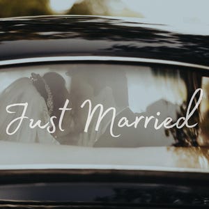 Just Married Car Sticker – Wedding Vinyl Decal for Back Window