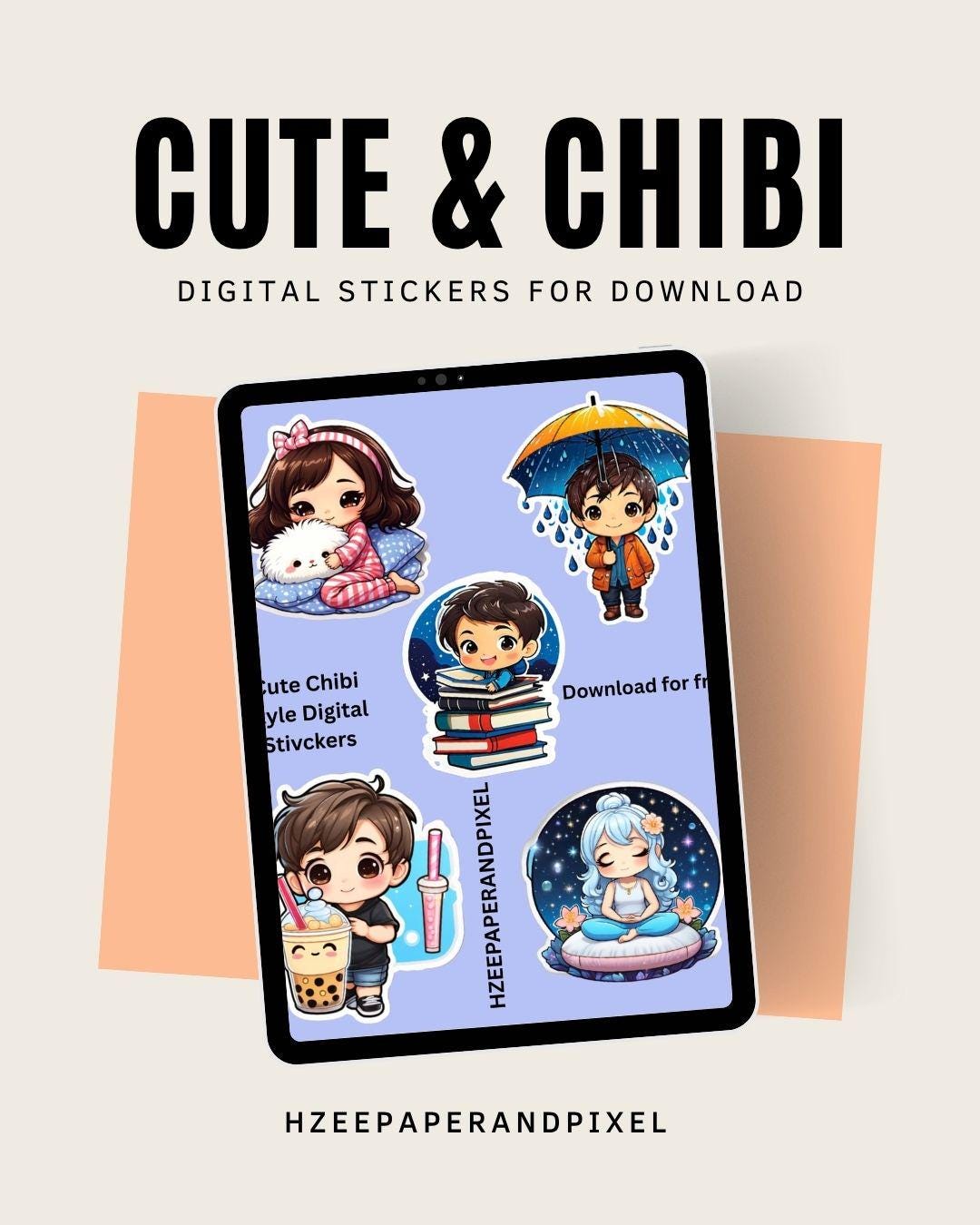 Chibi Sticker Bundle – 30 Adorable Kawaii Stickers | Digital Download ...