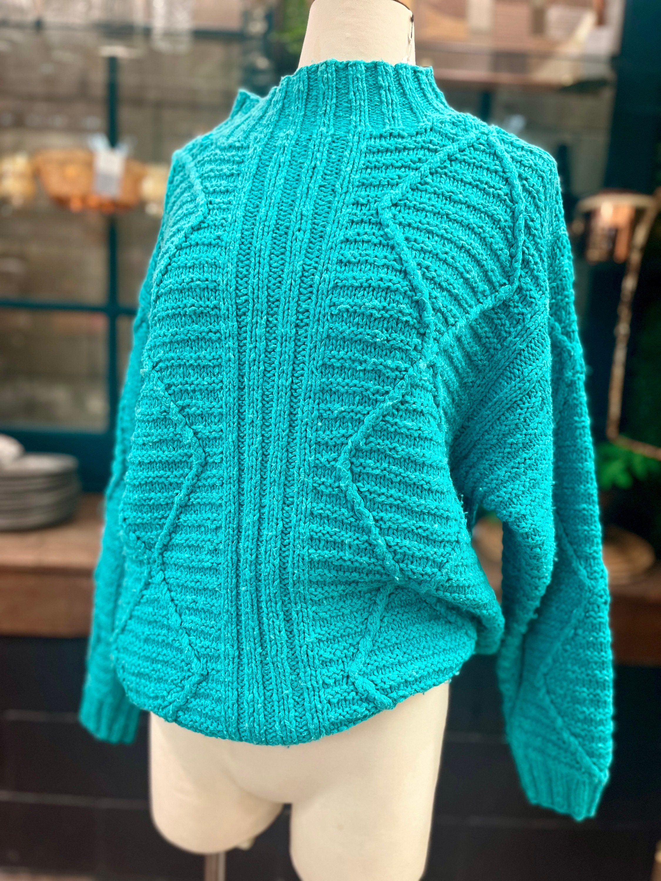 90s Esprit Cable Knit Sweater | Vintage | High Neck Mock