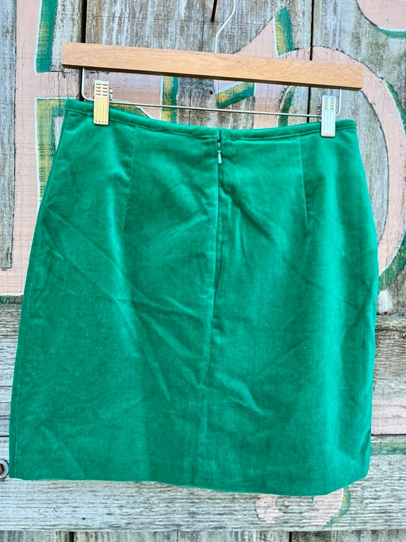 90's Esprit Velvet Green Mini Skirt | Vintage Dea… - image 8