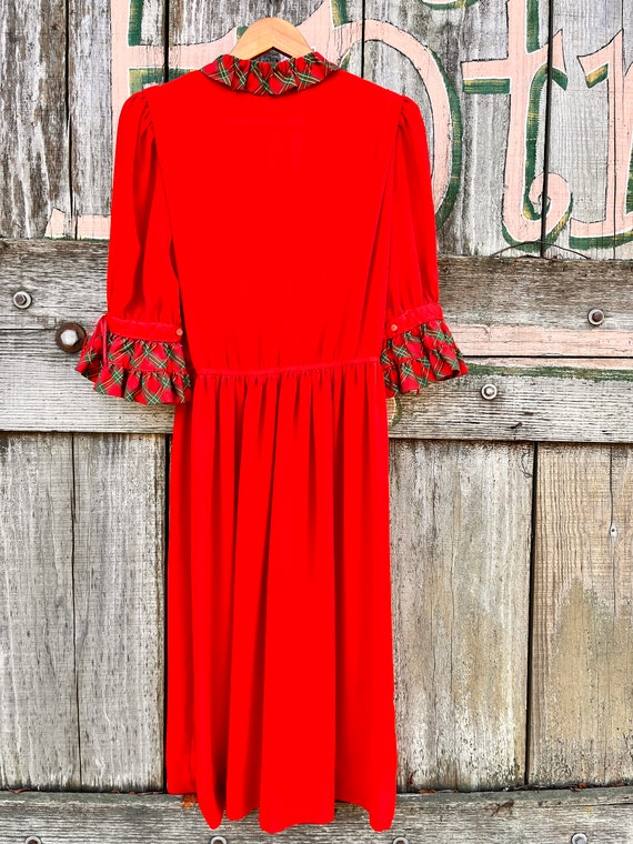 80's Vintage Festive Holiday Dress | Christmas Ho… - image 7