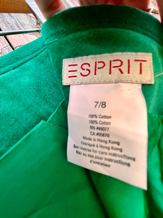 90's Esprit Velvet Green Mini Skirt | Vintage Dea… - image 10