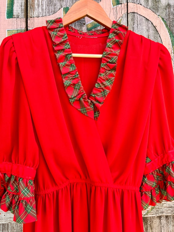 80's Vintage Festive Holiday Dress | Christmas Ho… - image 4