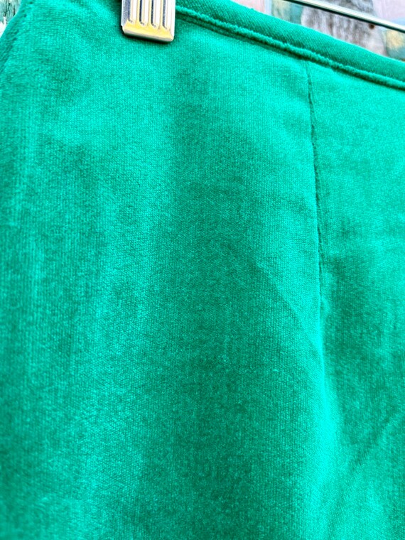 90's Esprit Velvet Green Mini Skirt | Vintage Dea… - image 7