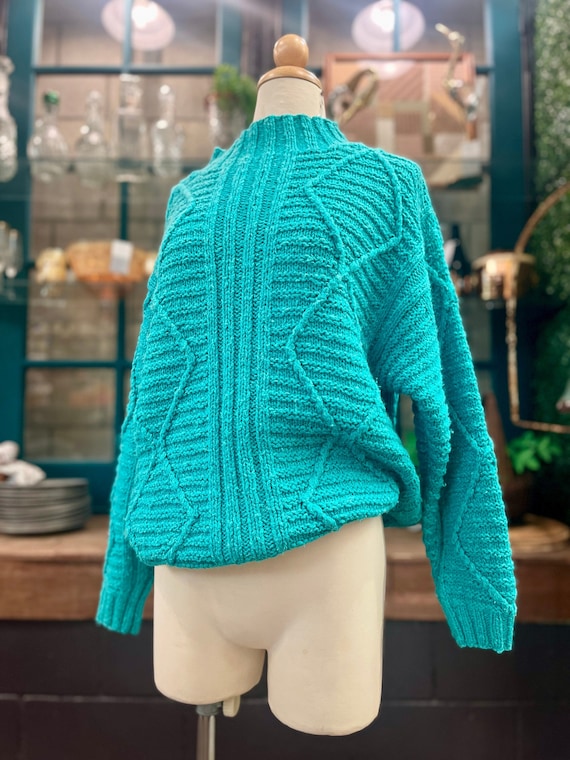 90s Esprit Cable Knit Sweater | Vintage | High Neck Mock