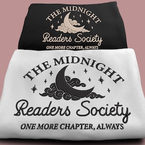 Late Night Readers Club Embroidered Sweatshirt, Book Lover Gift, Cozy Reading Crewneck, Bookworm Sweatshirt, Booktok Merch, Book Club Shirt.