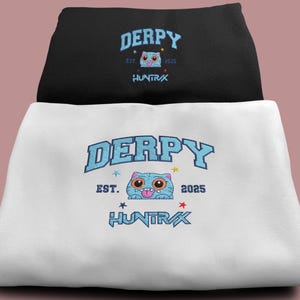 Embroidered Kpop Demon Hunter Tiger Sweatshirt – Derpy Tiger and Bird Sweatshirt, Saja Boys Kpop Fan Shirt, Cute Tiger Demon Hunters Shirt