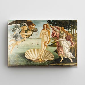 Birth of Venus Canvas Wall Art, Classic Renaissance Printing, Mythological Art Print, Elegant Female Figure Canvas, Elegant Home Decoration