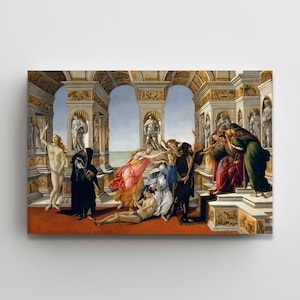 Botticelli La Calumnia de Apeles Canvas, Renaissance Art Reproduction, Historical Figure Wall Art, Classical Mythology Printing, Home Decor
