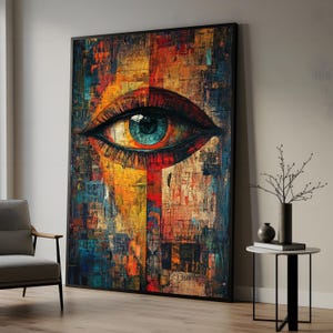 Mystical Eye Canvas, Abstract Eye Wall Art, Colorful Eye Art Print, Wall Art Canvas Design, Vibrant Home Decor, Ready to Hang