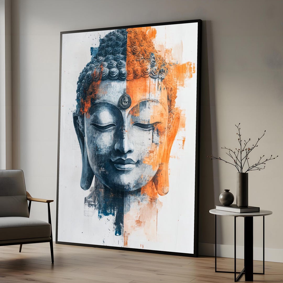 Zen Buddha Canvas, Buddha Face Wall Art, Spiritual Art, Wall Art Canvas ...