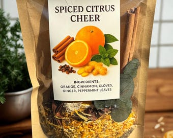 Spiced Citrus Cheer Simmer Pot Kit – Organic Orange Cinnamon Home Fragrance Blend