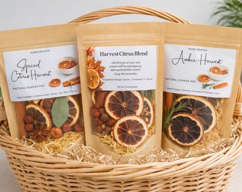 Seasonal Stovetop Potpourri 3-pack - Natural Simmer Pot Bundle, Autumn Home Fragrance Spice Blends