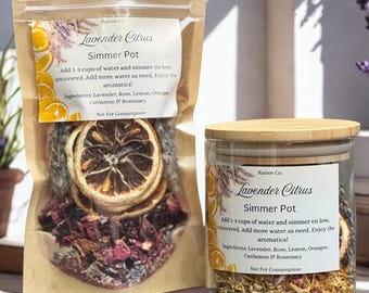 Lavender Citrus Simmer Pot Kit – Botanical Blend, Natural Home Fragrance, Self-Care Gift