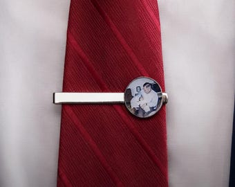Prendedores de gravata personalizados com foto | Presentes de casamento | Presentes para o Dia dos Pais | Presentes para pais, noivos e maridos | Presentes de aniversário