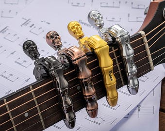 Personalized Engraved Skull Guitar Capo - Custom Name or Text Unique Gift for Guitar Lovers Father's Day Birthday Gift Guitar Accessories