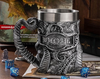 Tazza in acciaio inossidabile personalizzata Cthulhu da 20 once - Nome inciso personalizzato, regalo durevole per la festa di compleanno dei fan di Cthulhu