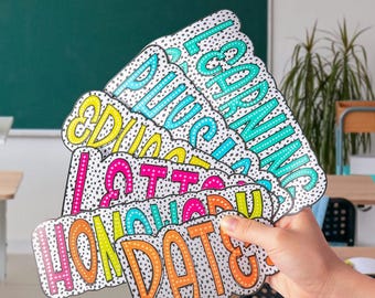 Personalisierter Dalmatiner Punkte Whiteboard Magnet | Bunter Doodle Buchstabe Interaktives Lehrmittel | Schulanfang | Geschenk für Lehrer