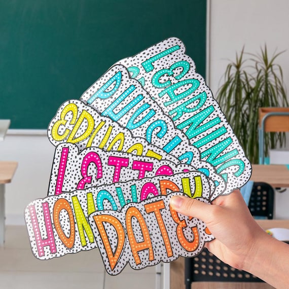 Personalized Dalmatian Dots Whiteboard Magnet | Colorful Doodle Letter Interactive Teaching Tool | Back-to-School | Gift for Teachers