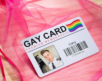 Personalized Gay Pride Premium Membership ID Card—Custom Photo & Name with Gift Bag, Funny Rainbow Community Gift for LGBT+ Pride