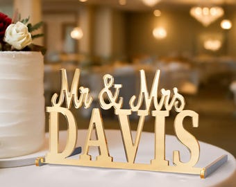 Personalized Mr & Mrs Name Sign—Custom Last Name Party Desk Wedding Decor Gift for Newlyweds Wedding Decorations Wedding Gifts