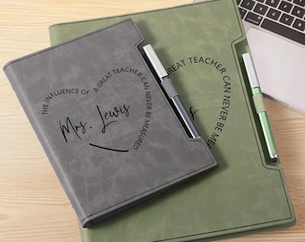 Libreta de cuero sintético personalizada "Gran Maestro" (con bolígrafo): regalo para el Día del Maestro y útiles escolares para la vuelta al cole.