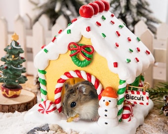 Personalized Gingerbread Hamster Hideout House Custom Name Christmas Gift for Hamster Owners Hamster Hideout, Hamster Gift,Gingerbread House