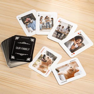 Gepersonaliseerde foto speelkaarten met tekst 54 kaartendeck bordspel party gunst entertainment housewarming cadeau voor familievrienden