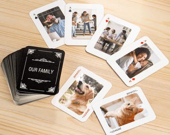 Personalized Photo Playing Cards with Text 54 Card Deck Board Game Party Favor Housewarming Gift for Family Friends Valentine's Day gifts