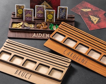 Organizador de juegos de mesa de madera personalizado / Nombre grabado / Noche de juegos / Regalo para amantes de los juegos de mesa / Regalos para fiestas / Regalo de boda/aniversario