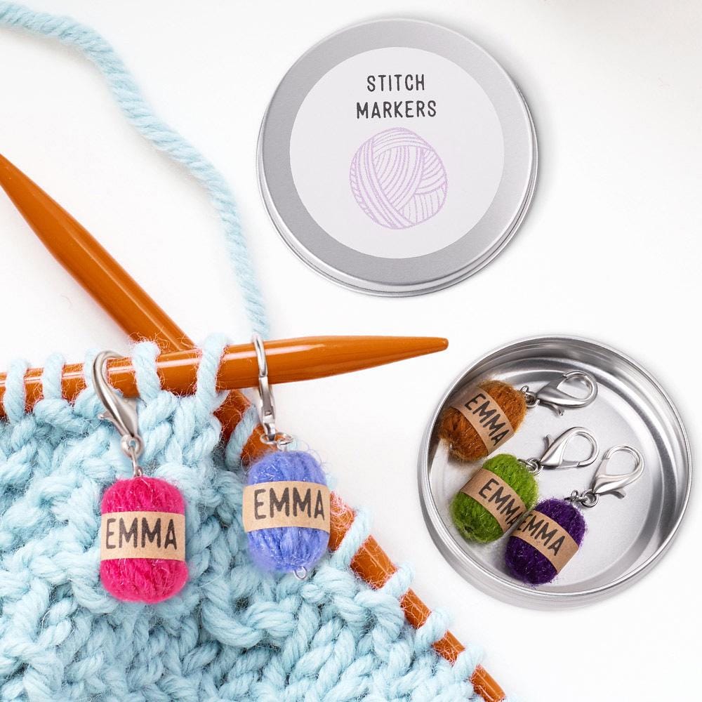 80 Marqueurs De Maille Crochet/tricot - 2 Tailles, Clips Colorés, Boîte De Rangement - 9