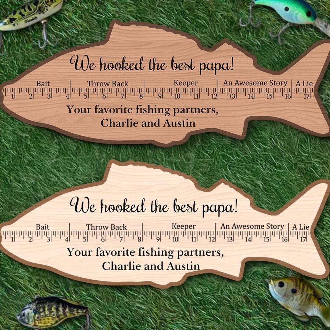 Funny Fish Ruler Personalized Fish-shaped Basswood Ruler—custom Text, Fishing Supplies ...