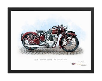 Triumph Speed Twin 500 de 1935 - Póster enmarcado