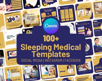 100+ Sleeping Medical Canva Templates | Doctor Instagram Posts (Digital Download)