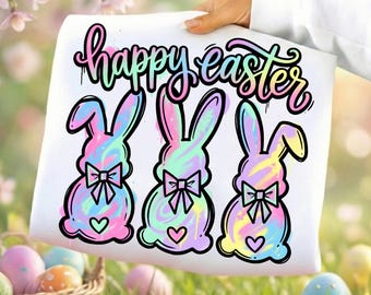 Frohe Ostern png, Osterhase Png, häkeln Kokette Schleife Png, Osterhase Shirt, Preppy, Sublimation Designs, digitaler Download