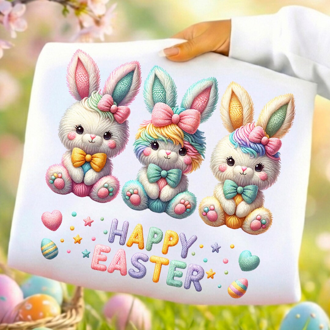 Latch Hook Easter Bunny PNG, Retro Easter Bunny, Coquette Bunny PNG ...