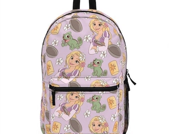 Rapunzel Tangled Backpack Disney Princess School or Park Bag Purple Sun Design, Magical Travel Backpack, Gift for Girls Backpack