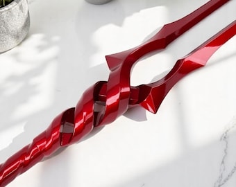 Spear of Longinus, 83" Crimson Twisted Demon Fork Full Metal EVA Cosplay Prop