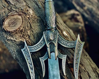 Luciender Sword of Light Replica - Hand-Forged Steel Blade w/ Leather Sheath
