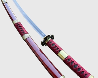 One Piece Roronoa Zoro Sandai Kitetsu Katana: Carbon Steel Anime Cosplay Sword