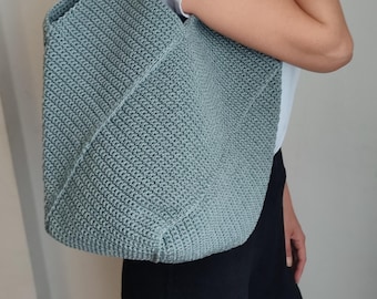 Handgemaakte macramé gehaakte shopper: schoudertas in boho-stijl