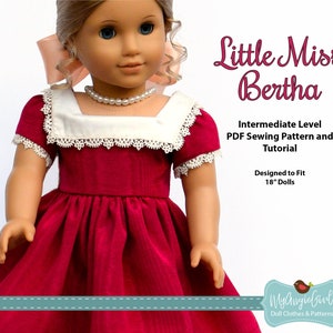 MyAngieGirl Little Miss Bertha for 18 Inch Dolls - PDF Sewing Pattern