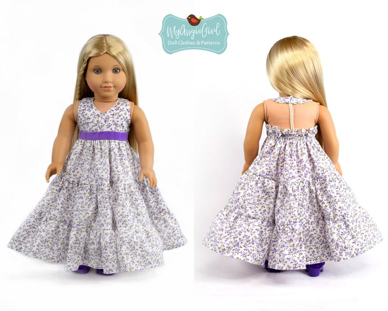 MyAngieGirl The Halter Sun Dress for 18 Dolls PDF Sewing Pattern image 2