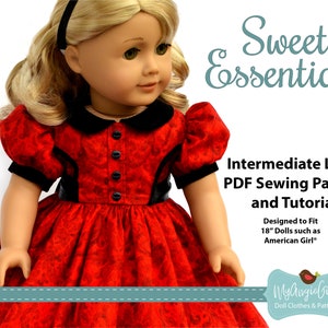 MyAngieGirl Sweet Essentials Dress Pattern for 18 Inch Dolls - PDF Sewing Pattern