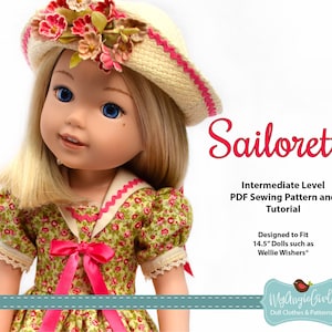 MyAngieGirl Sailorette Dress for 14.5" Dolls - PDF Sewing Pattern