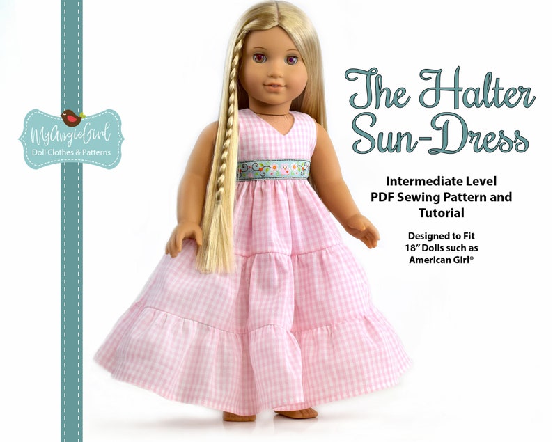 MyAngieGirl The Halter Sun Dress for 18 Dolls PDF Sewing Pattern image 6