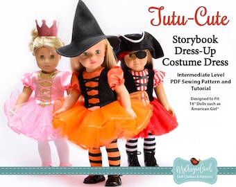 MyAngieGirl Tutu-Cute Costume Dress for 18 Inch Dolls - PDF Sewing Pattern