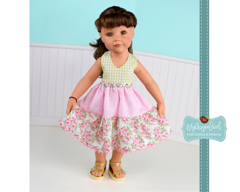 MyAngieGirl The Halter Sun Dress for 18 Dolls PDF Sewing Pattern image 4